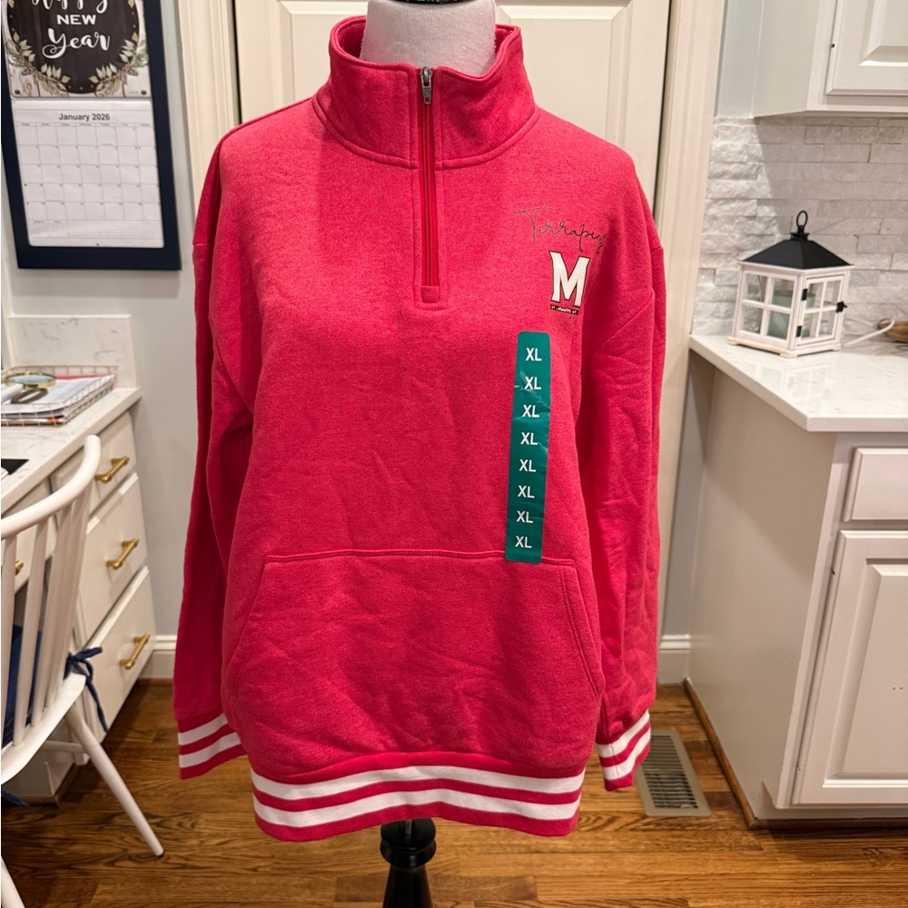 Univ. of Maryland Terrapins 1/4 Zip Sweatshirt Champion Authentic  NWT  XL